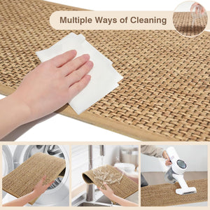 Non-Slip Carpet Stair Tread Mat 31" x 31" Landing Rug, Washable Stair Carpet for Kids and Pets, 31"x31", Beige