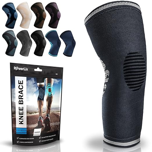 POWERLIX Leg Sleeve - Best Knee Brace for Leg Pain for Men & Women Knee Support for Running, Basketball, Weightlifting, Gym, Workout, Sports