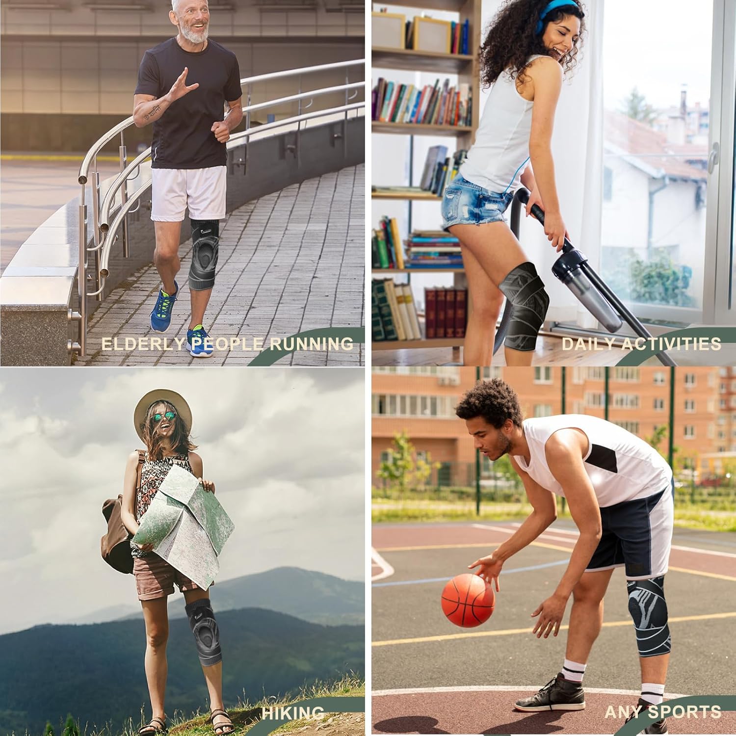 XL Compression Knee Sleeve for Women Knee Pain Relief Knee Brace with Side Stabilizers for Meniscus Tear, Inflammation Relief, and Circulation, Knee Support for Women and Men