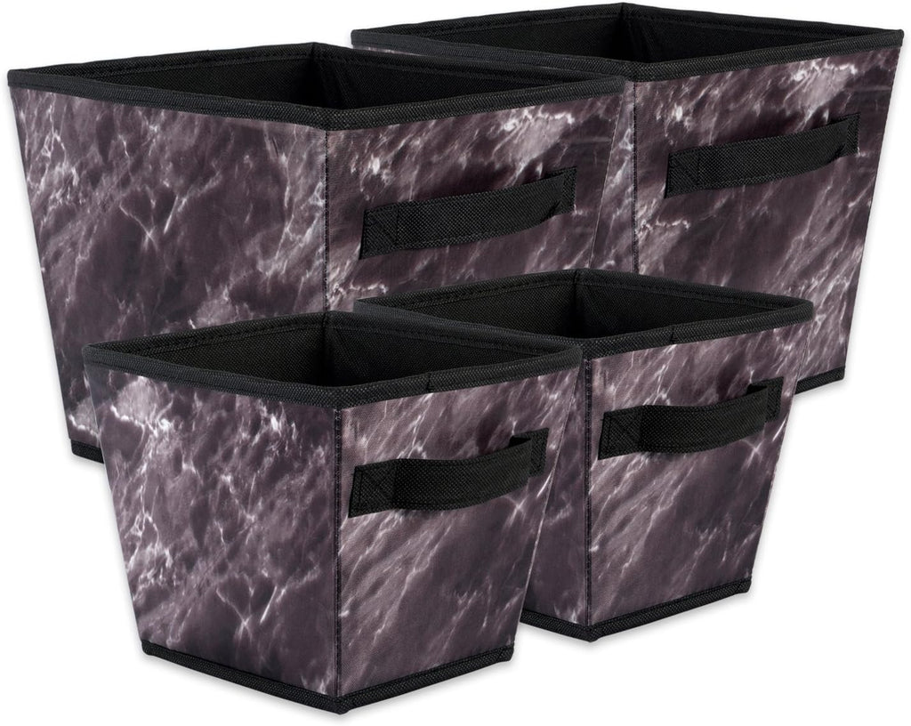 Laundry Storage Collection, Foldable Organizing Bin, Black, Trapezoid Assorted Set