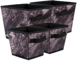Laundry Storage Collection, Foldable Organizing Bin, Black, Trapezoid Assorted Set