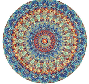 Round 52" Fitted Tablecloth Mandala Boho