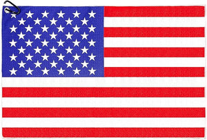 American Flag Golf Towels, Microfiber Waffle Golf Towel, Suitable for Men's Golf Gifts (Red Flag)