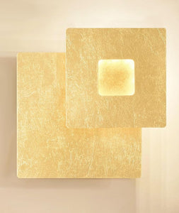 Gold Wall Sconce Modern Wall Light 360° Rotatable,Led Wall Lights Lamp Decoration for Bedroom, Living Room,Hallway,Indoor (3000K Square Light)