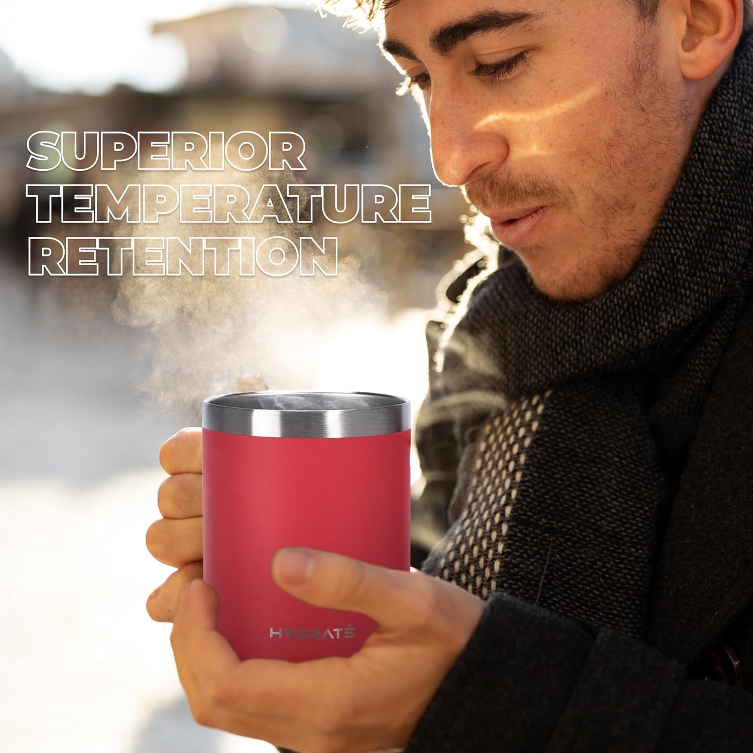 Travel Coffee Tumbler - 12oz - Insulated Tumbler with Double Vacuum Thermal Insulation - Secure Lid - Ideal for Coffee Enthusiasts and On-the-Go Men and Women - Travel Coffee Mugs