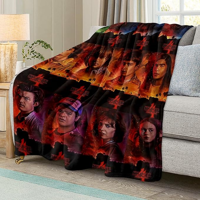 Blanket Throw Blanket Soft Warm Fleece Blanket - Stranger Things
