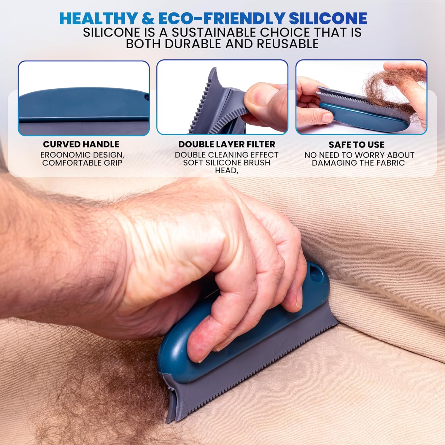 2-Pack Pet Hair Removal Tool - Lint Remover, Carpet Scraper & Shaver for Clothes and Carpets - Dog & Cat Hair Remover with Carpet Rake for Car,Rugs,Couch,Furniture - Fur Cleaner Tool