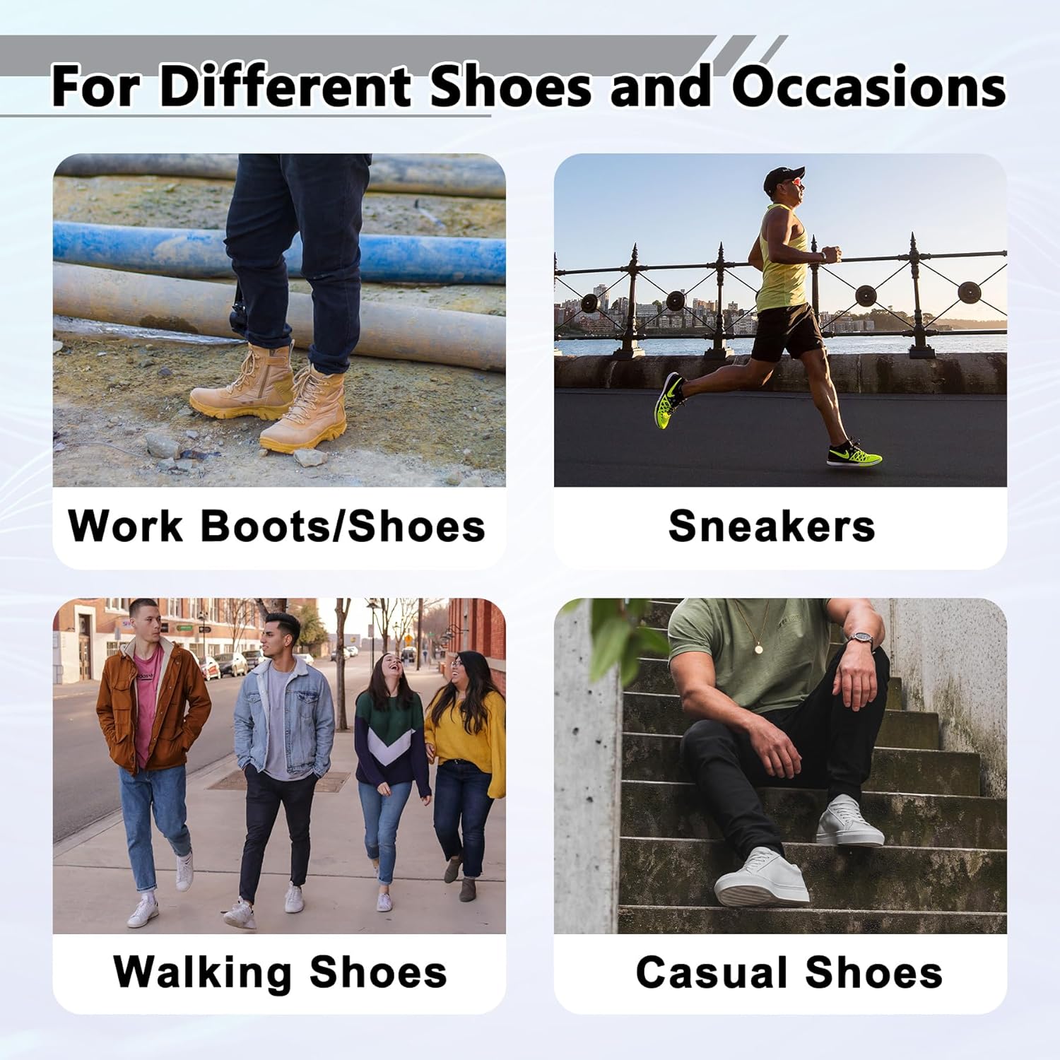 Plantar Fasciitis Orthotics Insoles for Men High Arch Support Breathable Flat Feet Foot Pain Relieve Sole for Work Boots Heavy Duty Shoes Inserts Black US 9/ EU 42