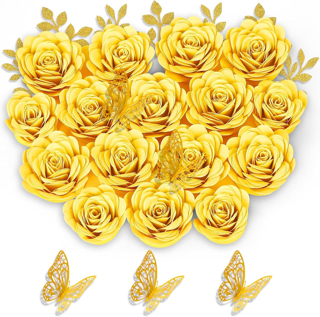 Paper Flowers for Graduation Cap Decoration Kit, Small Roses Flores for Crafts, 3D Flores for Shadow Box Projects