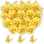 Paper Flowers for Graduation Cap Decoration Kit, Small Roses Flores for Crafts, 3D Flores for Shadow Box Projects