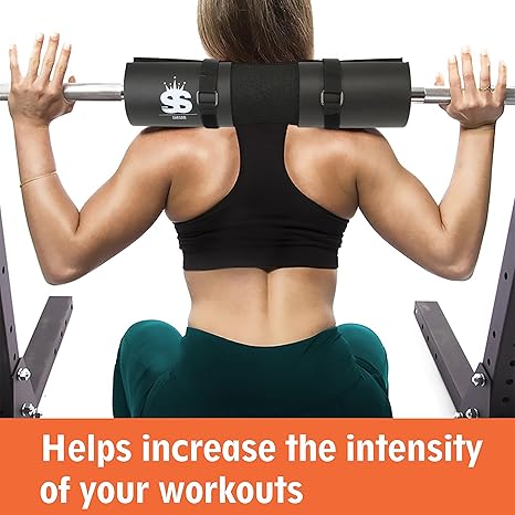 Barbell Squat Pad with two Lifting straps - Neck & Shoulder Protective Pad - Perfect for Lunges, Hip Thrusts & Squats Workout - Foam Sponge Pad - Great for Weightlifting Cushion for Men & Women