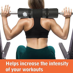 Barbell Squat Pad with two Lifting straps - Neck & Shoulder Protective Pad - Perfect for Lunges, Hip Thrusts & Squats Workout - Foam Sponge Pad - Great for Weightlifting Cushion for Men & Women