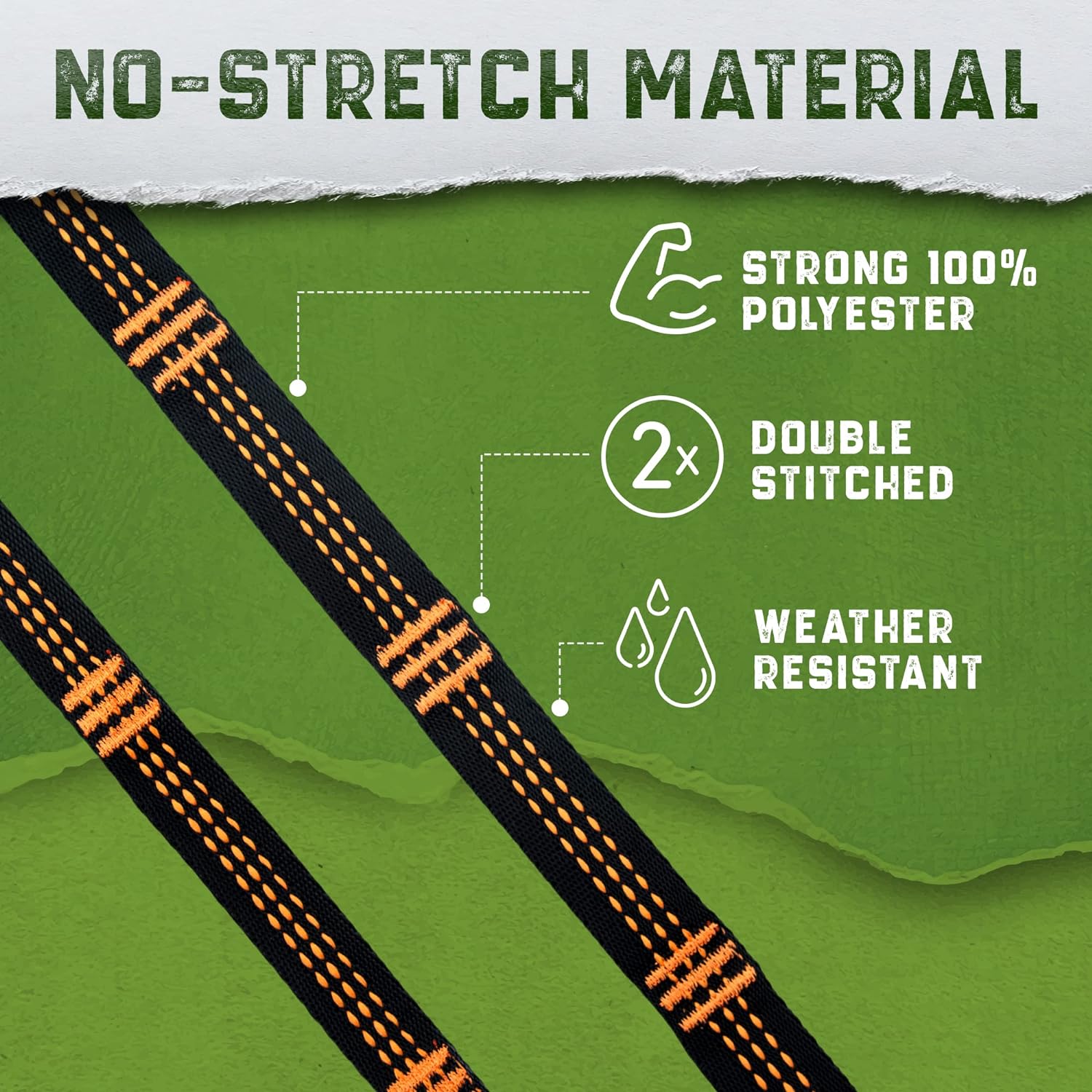 Hammock Straps for Trees with 2 Carabiners - 10 FT Tree Swing Strap - Rope Hammock 350+ LBS