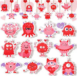 Little Monster Valentines Ornaments with String (36 pc)