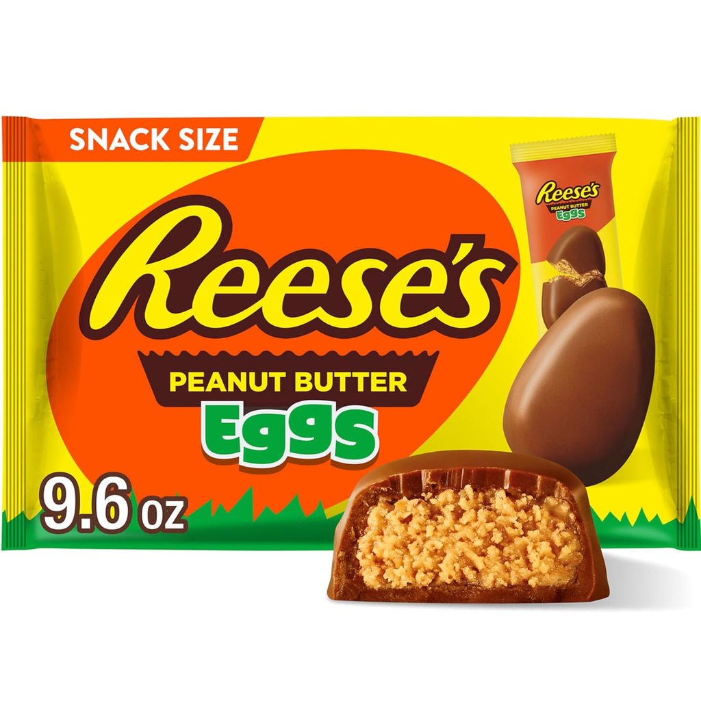 REESE'S Milk Chocolate Snack Size Peanut Butter Eggs, Easter Candy Bag, 9.6 oz (Best By: 9/2025))