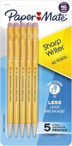 Papermate 3037631PP SharpWriter Mechanical Pencils, Twistable Tip, 0.7 Mm, Pack of 1 Blister, Total 5 Pencils