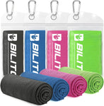 Superfiber Ice Towel Neck, Soft Breathable Cold Towel Cooling, Yoga, Sports, Golf, Gym, Camping, Running, Fitness, Exercise and More Activities, 4 Packs (Dark Blue/Green/Rose red/Black)