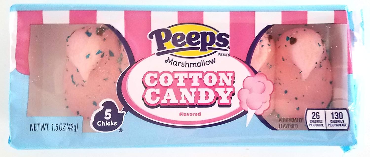 Peeps (1 Pack) Pink Chicks Marshmallow Easter Cotton Candy 1.5 oz (Best By: 06/2025)