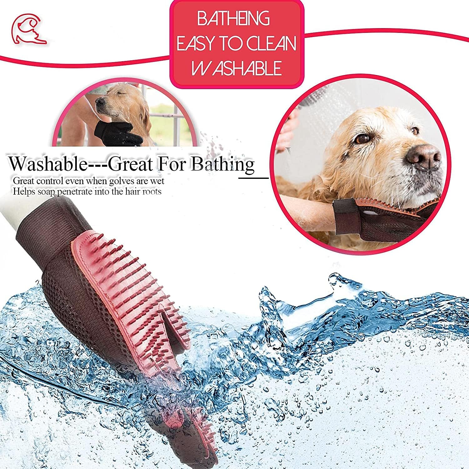 Grooming Bath Glove for Dogs/Cats