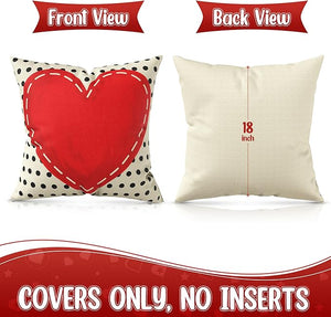 Valentines Day Pillow Covers 18x18 Set of 4