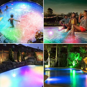 LED Pool Lights for Inground Above Ground with Remote Control, 10W RGB Dimmable Underwater Submersible Lights with Magnets, IP68 Waterproof Color Changing 5V Pool Lights Pool, 26ft Cord (Blue)