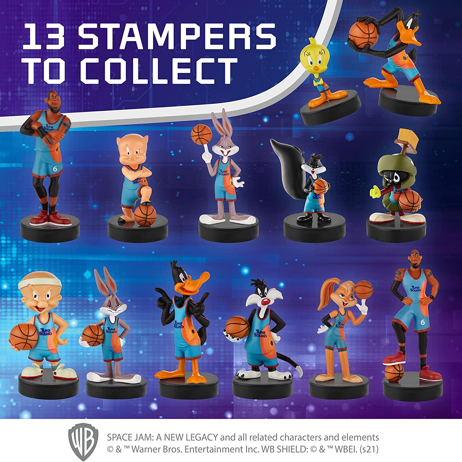 Assorted 3 character space jam Stamper Figurines