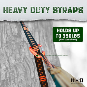 Hammock Straps for Trees with 2 Carabiners - 10 FT Tree Swing Strap - Rope Hammock 350+ LBS