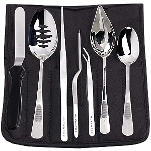 Nuvantee Plating Tools - Professional Chef Kit - 8 Piece Culinary Plating Set - Stainless Steel