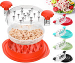 Chicken Shredder Tool Twist Large with Detachable Plate for Easy Transfer, Chicken Breast Shredder, Meat Shredder, Strong Anti-Slip Strip Base, Visible Lid, Ergonomic Handle, Dishwasher Safe