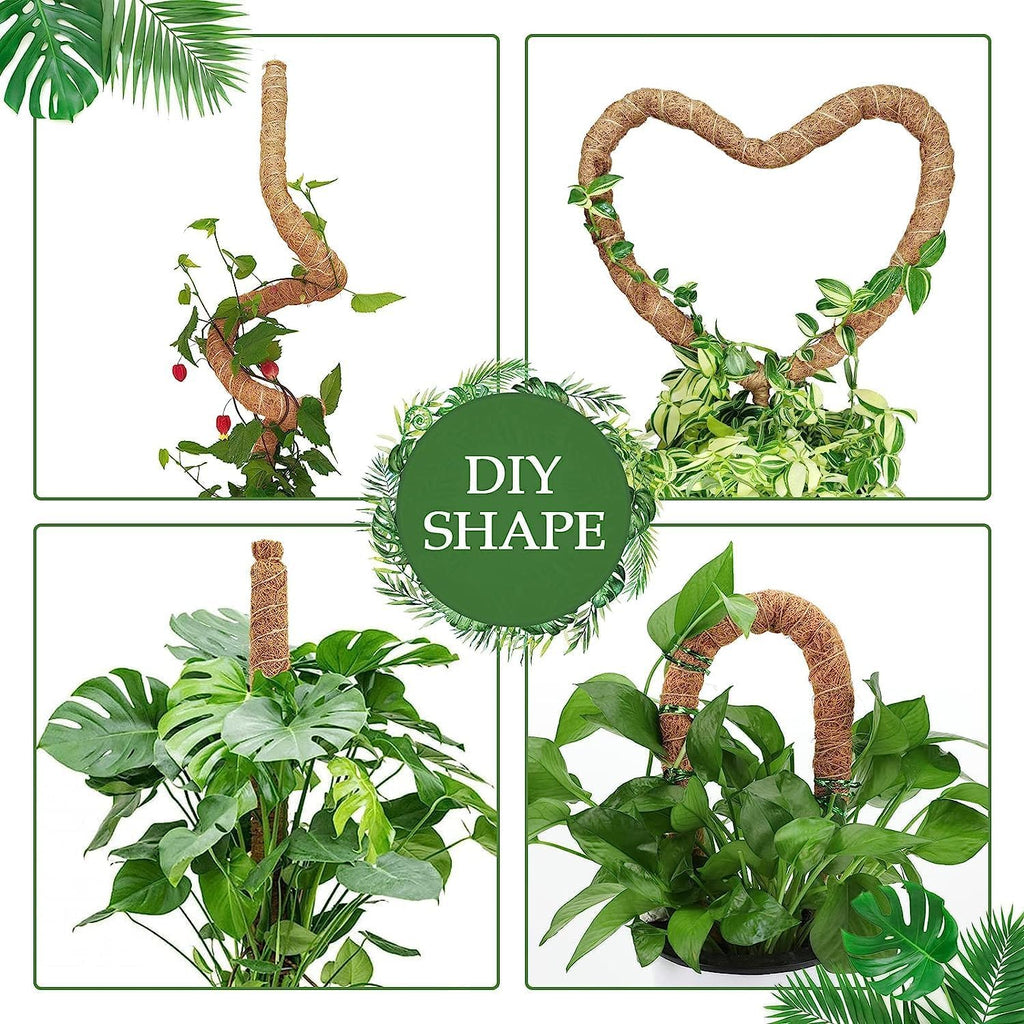 48 Inch Moss Pole, Bendable Moss Pole for Plants Monstera - Moss Poles for Climbing Plants Indoor, Handmade Coco Coir Plant Support Stakesfor Potted Plants, Pothos, Philodendron
