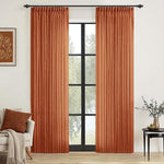 MIULEE  Burnt Orange Curtains 84 Inches Long 40 Inches Wide 2 Panels for Bedroom Living Room, Soft Thick Linen