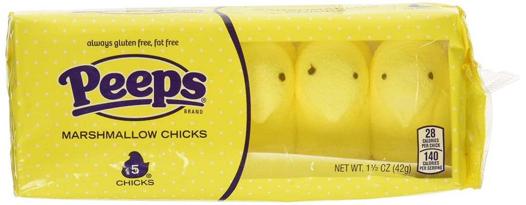 Marshmallow Peeps Yellow Chicks (1pk of 5) (Best By: 01/2026--11/2026)
