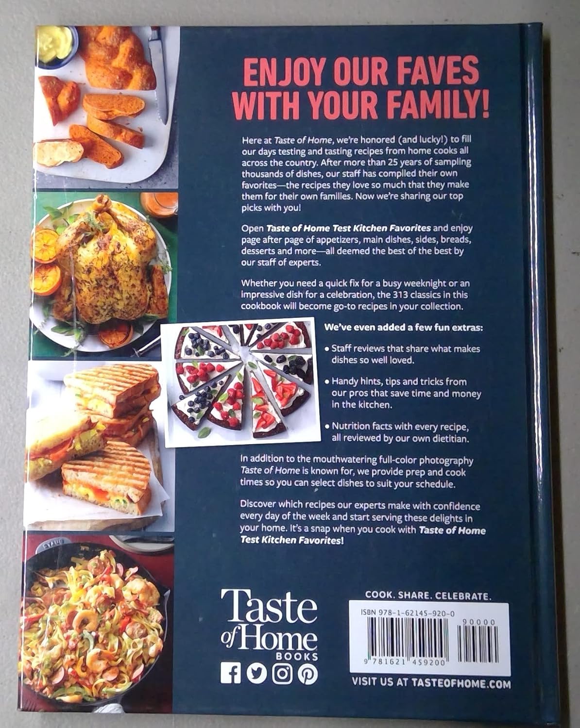 Taste of Home Test Kitchen Favorites Hard Cover Book, 240 Pages, 8.25"x11"