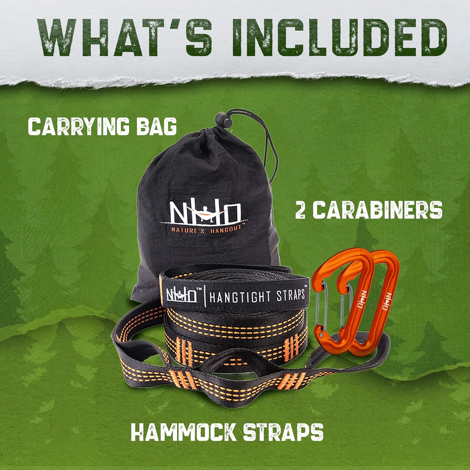 Hammock Straps for Trees with 2 Carabiners - 10 FT Tree Swing Strap - Rope Hammock 350+ LBS