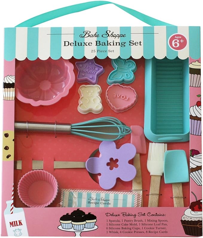 Bake Shoppe 25-piece Deluxe Real Baking Set with Recipes for Kids