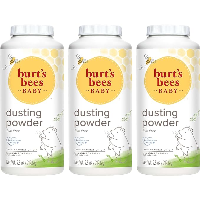Burt's Bees Baby Dusting Powder, 100% Natural Origin, Talc-Free, Pediatrician Tested, 7.5 Ounces, Pack of 3