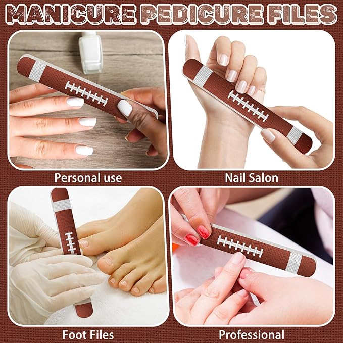 50 Pcs Football Team Party Gifts Bulk Football Nail Files Emery Boards Favors Football Birthday Party Favors Funny Football Games Prizes Goodie Bags Stuffers for Adults Youth