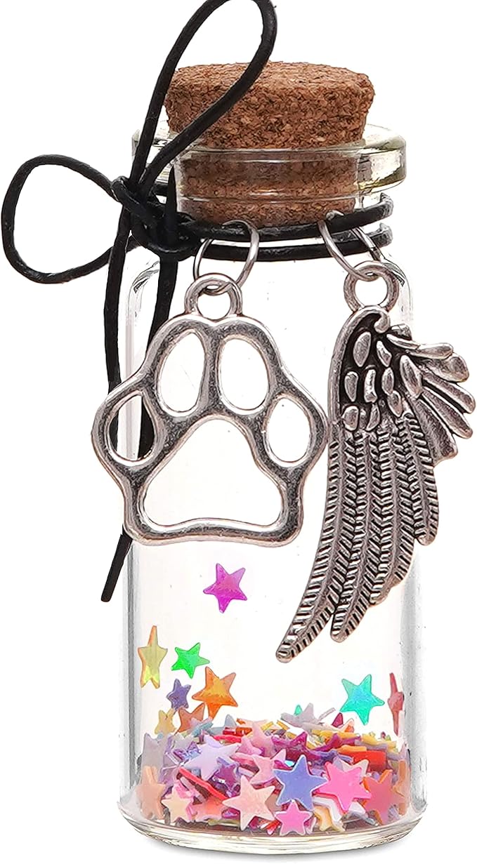 Loss of Pet Sympathy Glass Bottle Gift for Pet Owner, Pet Memorial Pet Loss Gifts, Dog Cat Memorial Gift, Pet Remembrance Gift in Memory of Dog Cat, Pet Remembrance Sympathy Condolence Gifts