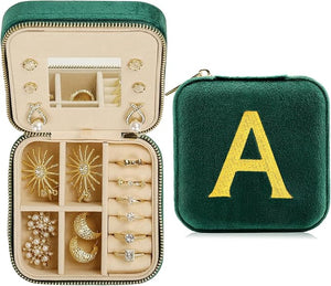 Jenria Mothers Day Gifts for Mon, Travel Jewelry Case for Women, Jewelry Organizer, Jewelry Box, Unique Gifts, Personalized Gifts for Her, Birthday Gifts for Mom, Teen Girl, Girlfriend, Green, A