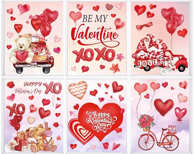 Assorted Valentines Window Clings