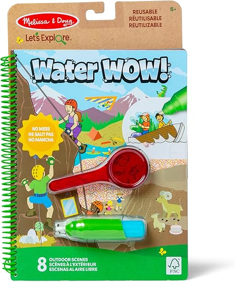 Melissa & Doug Let’s Explore Water Wow! Outdoor Adventure Deluxe Water-Reveal Pad – Reusable On The Go Travel Activity - Stocking Stuffers, Water Wow Activity Books For Toddlers Ages 3+