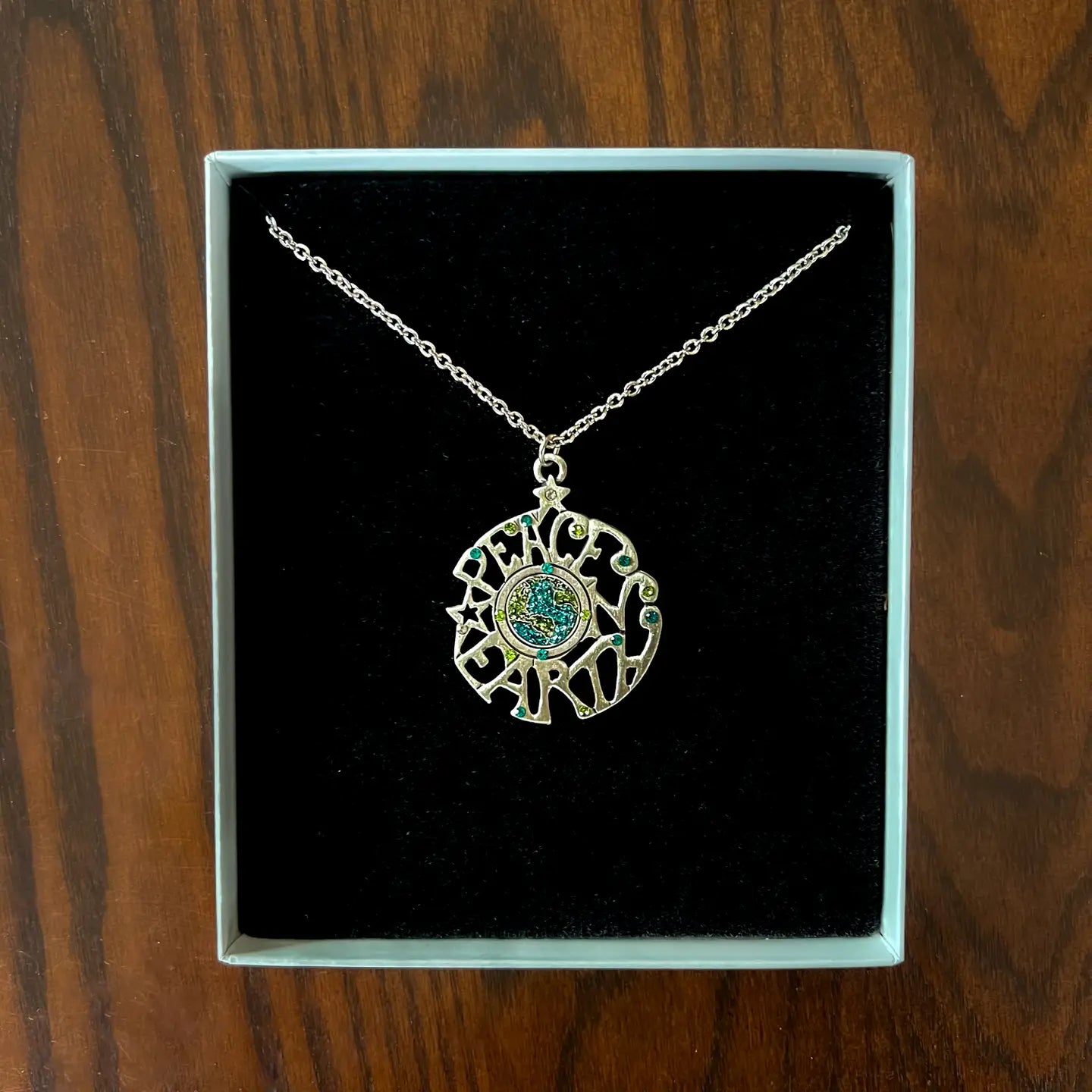 Peace On Earth Sparkling Pendant Necklace