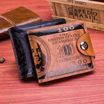 Men's Us Dollar Bill Leather Bifold Wallet