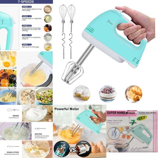 Super Hand Mixer - 7 Speed, 4 Attachments
