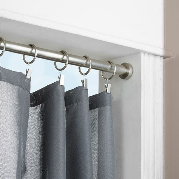 Tension Curtain Rod No Drilling Non Slip Silver 32 to 78 inch-Silver