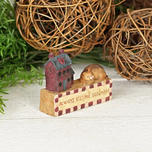 Word Block Figurine-Cat-Always Kiss Me Goodnight