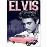 Metal King of Rock and Roll Sign with Pink Caddy