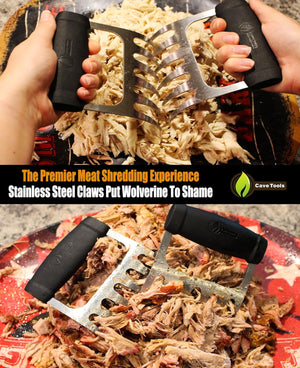 Metal Meat Claws for Shredding Pulled Pork, Chicken, Turkey, and Beef- Handling & Carving Food - Barbecue Grill Accessories for Smoker, or Slow Cooker - Knuckle Grip