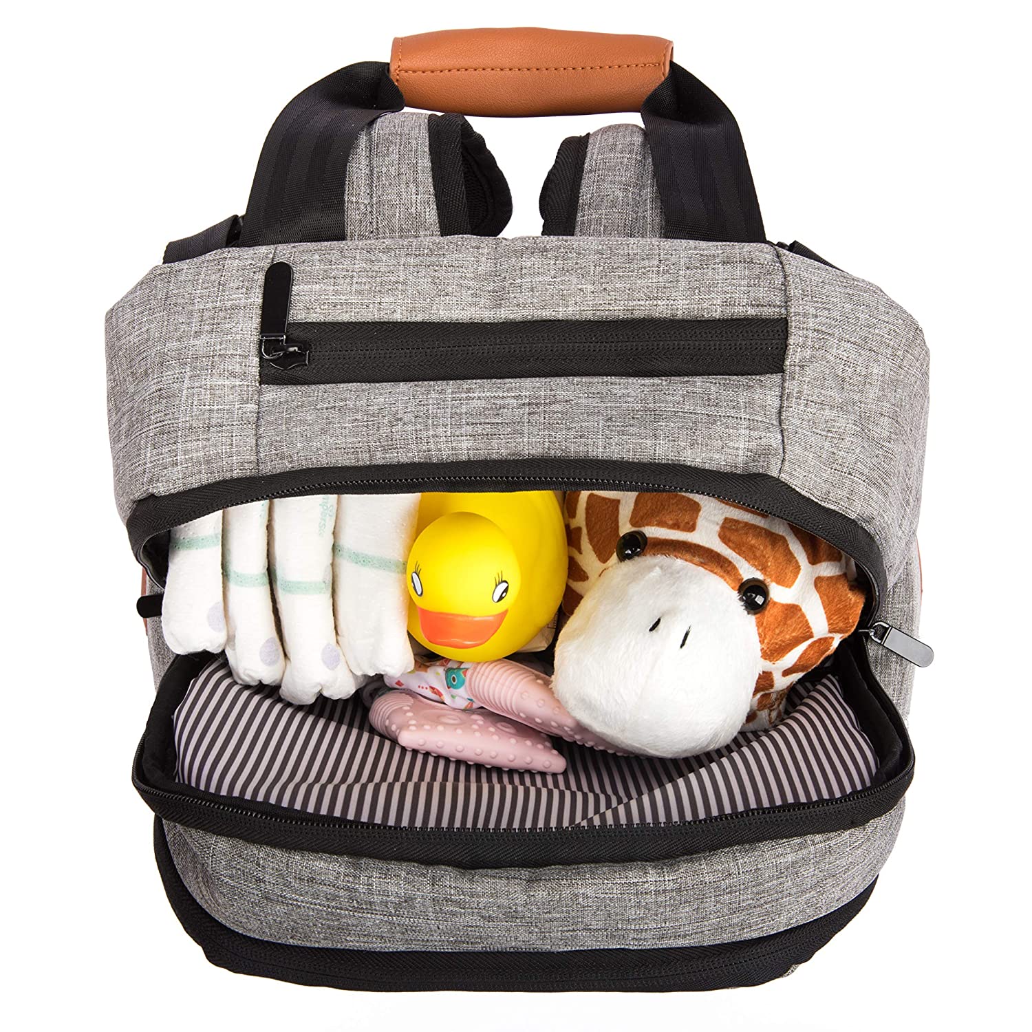 Simple Being Baby Diaper Bag Backpack Cooler, Multi-Function Travel Bags (Grey)