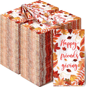 200 Pcs Happy Thanksgiving Guest Napkins Thanksgiving Disposable Hand Towels